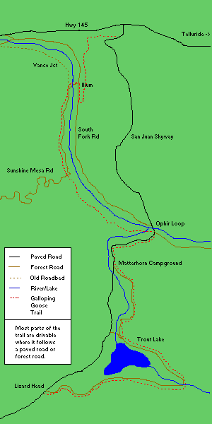 Map of Galloping Goose Trail